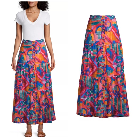 Johnny Was Dresses & Skirts - NWT Johnny Was Summer Daydream Poplin Tiered Maxi Skirt